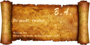 Brandt Andor névjegykártya